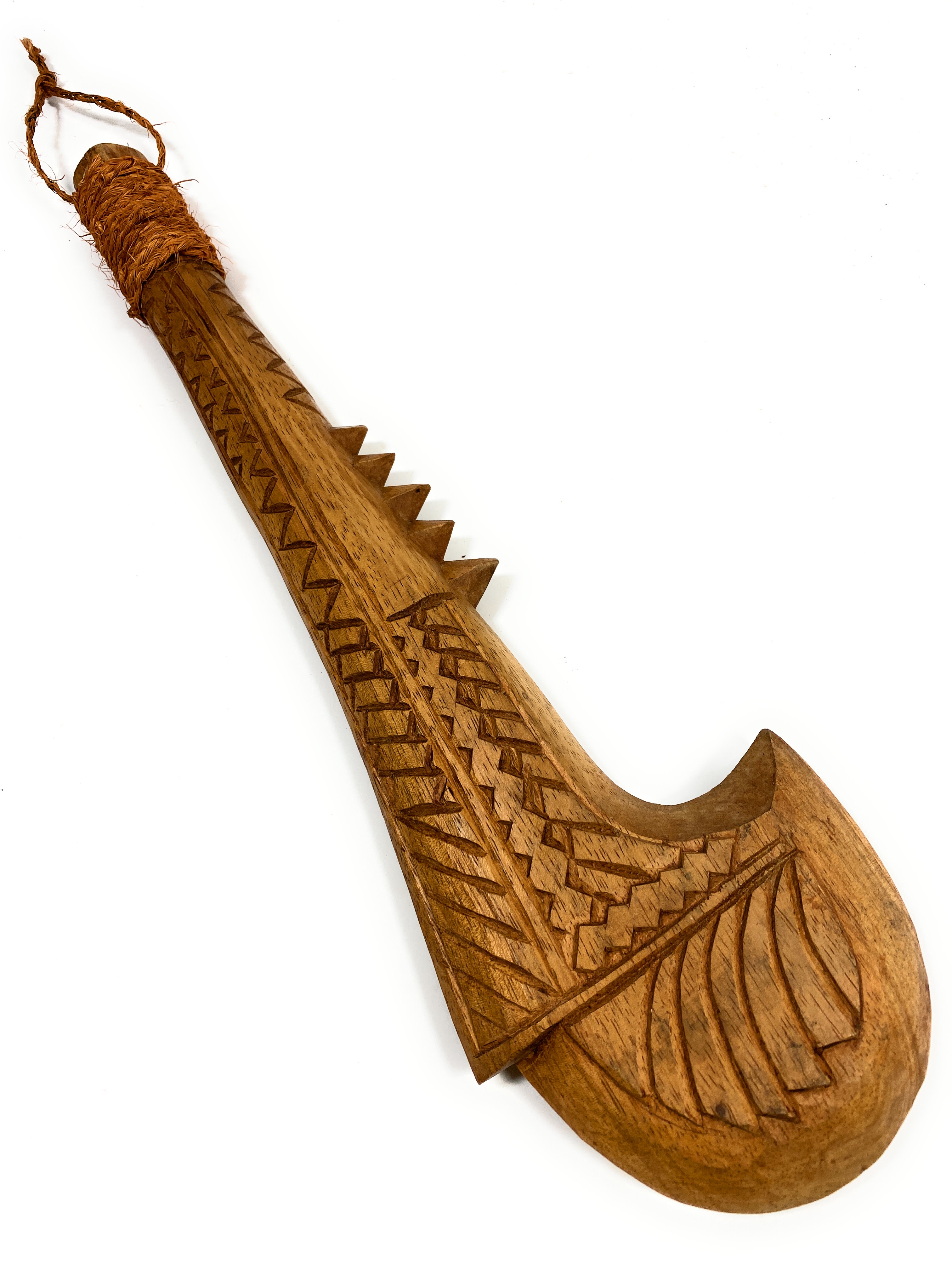 Ceremonial Artifact Fijian Club 16 in with Sennit Rope | #bla606640 Ceremonial Artifact Fijian Club 16 in with Sennit Rope | #bla606640